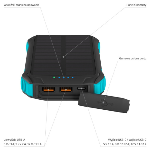 Powerbank Turystyczny LAMAX Journey 12000 mAh Indukcja