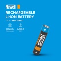 2x Akumulator AAA Z Wbudowanym USB-C Newell 500mAh