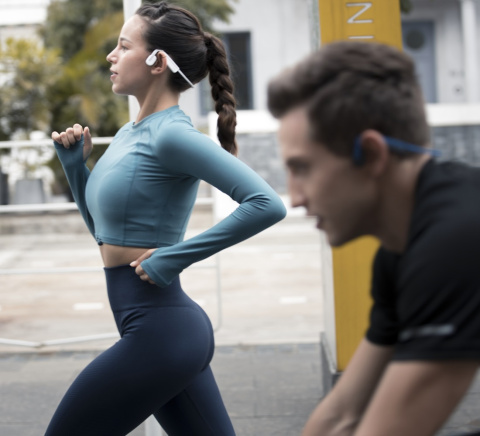 Słuchawki kostne Shokz OpenMove białe