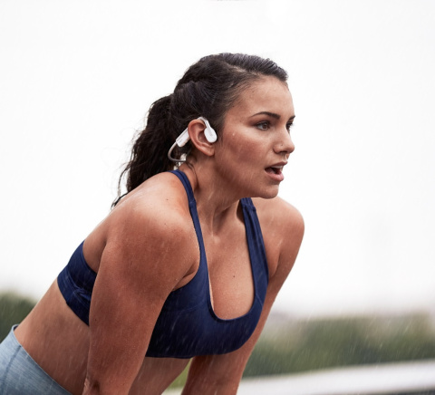 Słuchawki kostne Shokz OpenMove białe