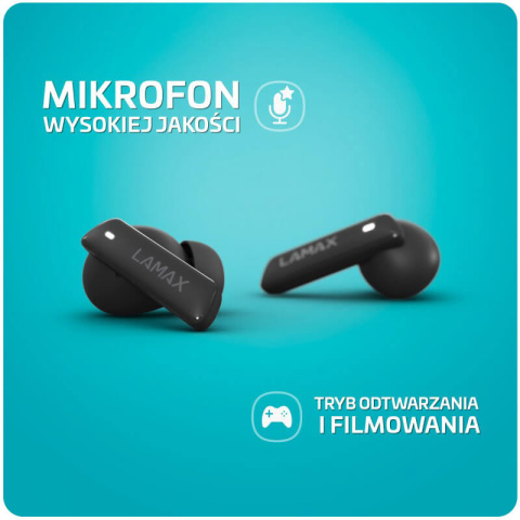 Dokanałowe słuchawki bezprzewodowe Lamax Clips1 ANC Black