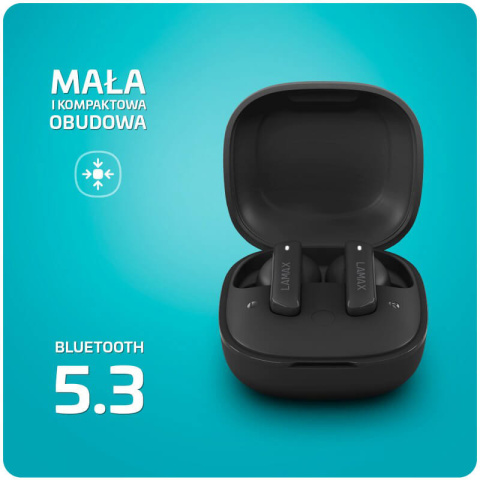 Dokanałowe słuchawki bezprzewodowe Lamax Clips1 ANC Black