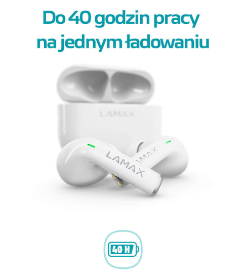 Dokanałowe słuchawki bezprzewodowe Lamax Clips1 White