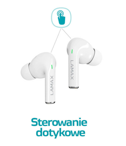 Dokanałowe słuchawki bezprzewodowe Lamax Clips1 White