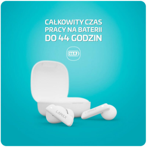 Dokanałowe słuchawki bezprzewodowe Lamax Clips1 ANC White