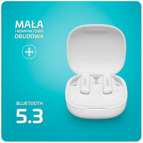 Dokanałowe słuchawki bezprzewodowe Lamax Clips1 ANC White
