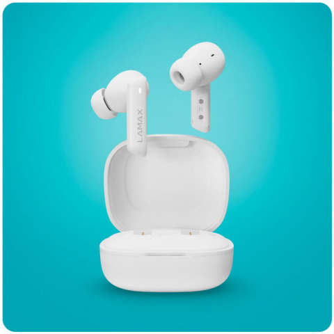 Dokanałowe słuchawki bezprzewodowe Lamax Clips1 ANC White