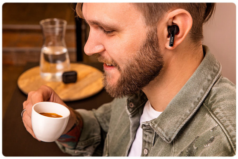 Dokanałowe słuchawki bezprzewodowe Lamax Clips1 Black