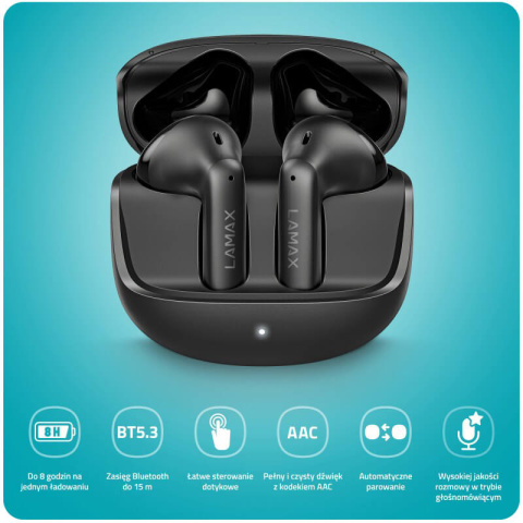 Douszne bezprzewodowe słuchawki Lamax Tones1 Black