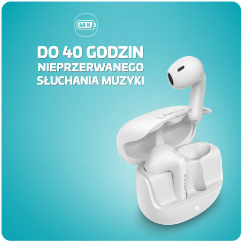 Douszne bezprzewodowe słuchawki Lamax Tones1 White