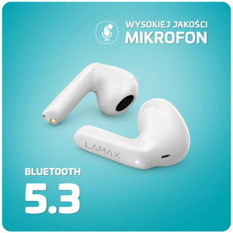 Douszne bezprzewodowe słuchawki Lamax Tones1 White