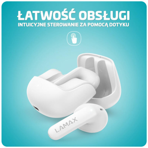 Douszne bezprzewodowe słuchawki Lamax Tones1 White
