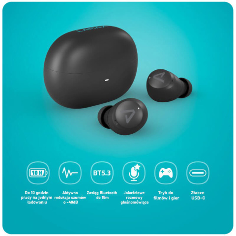 Dokanałowe słuchawki bezprzewodowe Lamax Dots3 ANC