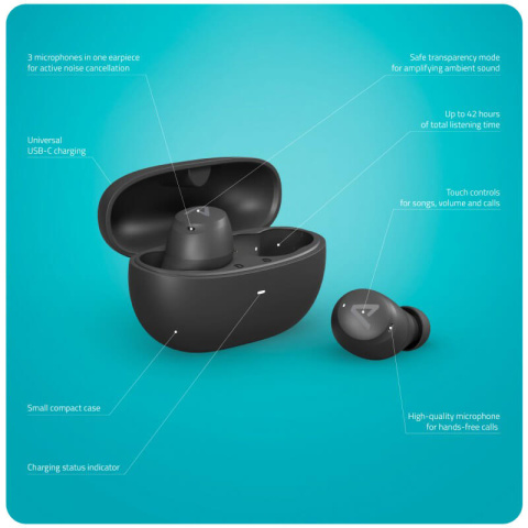 Dokanałowe słuchawki bezprzewodowe Lamax Dots3 ANC