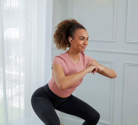 Słuchawki bezprzewodowe Shokz OpenFit beżowe