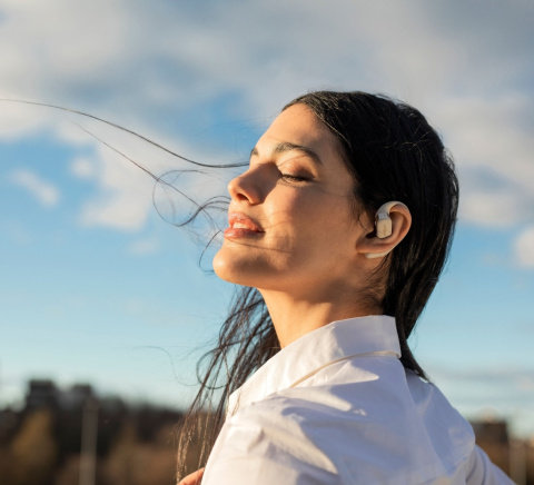 Słuchawki bezprzewodowe Shokz OpenFit beżowe