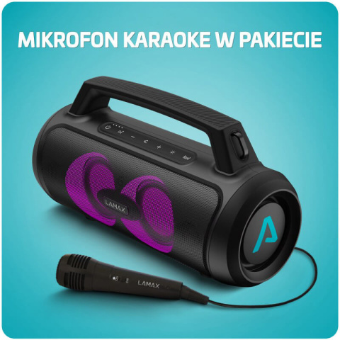Bezprzewodowy głośnik karaoke Boombox LAMAX PartyGo1 100W