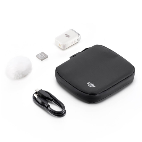 Mikrofon bezprzewodowy DJI Mic 2 do smartfonów i kamer sportowych - biały