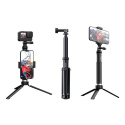 Aluminiowy selfie stick 90 cm z funkcją statywu do kamer GoPro, DJI, Insta360