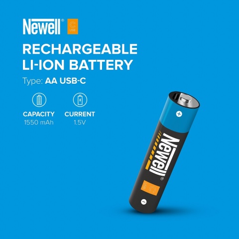 2x Akumulator AA z wbudowanym USB-C Newell 1550mAh