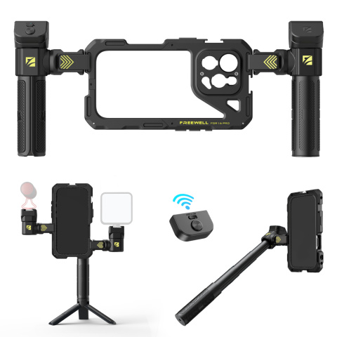 FREEWELL iPhone 16 Pro Max Genius Rig - klatka operatorska do iPhone 16 Pro Max z mocowaniem na filtry FREEWELL iPhone 16 Pro Max Genius Rig - klatka operatorska do iPhone 16 Pro Max z mocowaniem na filtry