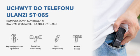 Uniwersalny Obrotowy Uchwyt 360° Do Telefonu - Ulanzi ST-06S Uniwersalny Obrotowy Uchwyt 360° Do Telefonu - Ulanzi ST-06S