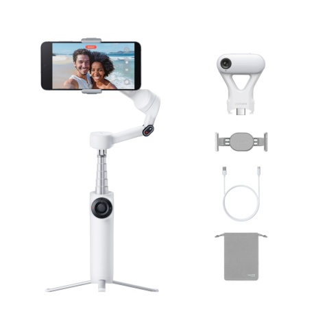 Insta360 Flow 2 AI Tracker Bundle (Summit White) - gimbal z modułem śledzenia AI