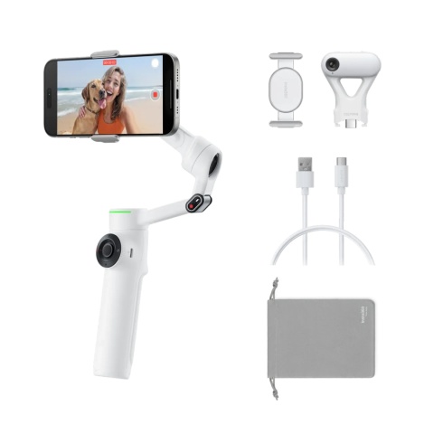 Insta360 Flow 2 Pro AI Tracker Bundle (Summit White) - gimbal z akcesoriami