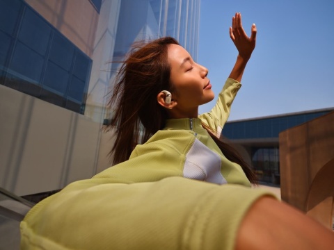 Słuchawki bezprzewodowe Shokz OpenFit 2 beżowe