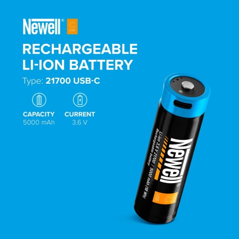 Akumulator USB-C 21700 5000 mAh 2 szt. blister - Newell