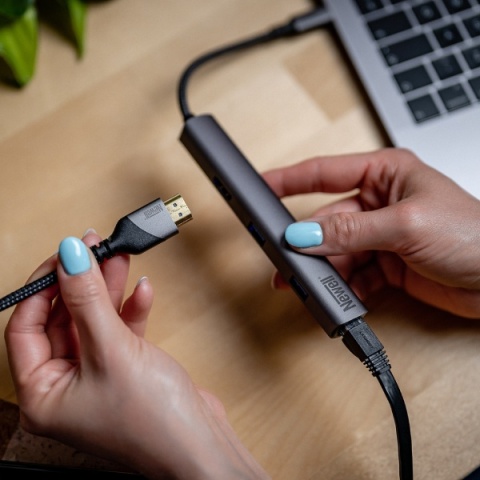 Kabel HDMI - HDMI 2.1 8K 60Hz - 2 m (Grafitowy) - Newell