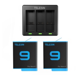 Ładowarka trójkanałowa w zestawie z dwoma bateriami do GoPro HERO 9 Black