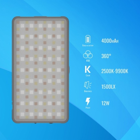 Lampa LED RGB-W z dyfuzorem i statywem Rangha Set - Newell