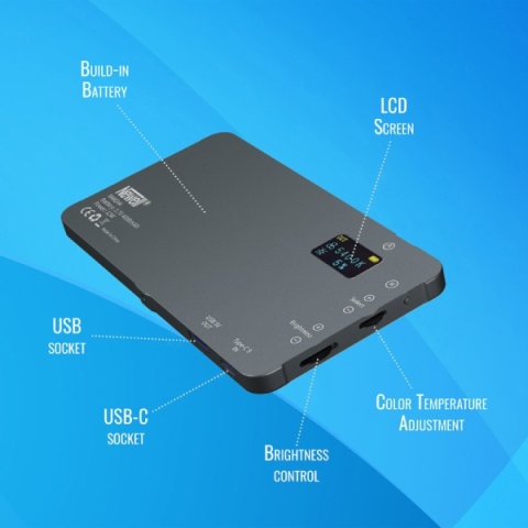 Lampa LED RGB-W z dyfuzorem i statywem Rangha Set - Newell