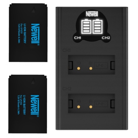 Zestaw ładowarka dwukanałowa DL-USB-C i 2 akumulatory LP-E12 do Canon