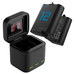 Ładowarka trójkanałowa i 2 akumulatory do GoPro HERO12/11/10/9