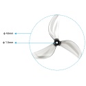Śmigła drona BETAFPV Gemfan 45mm 3-Blade Propellers 1.5mm Shaft 4PCS (Clear Grey)