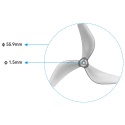 Śmigła drona BETAFPV Gemfan 2218 3-Blade Propellers 1.5mm Shaft (Transparent Grey)
