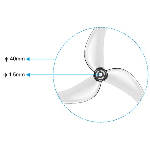 Śmigła drona BETAFPV Gemfan 1611 3-Blade Propellers 1.5mm Shaft (Transparent Grey)