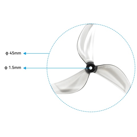 Śmigła drona BETAFPV Gemfan 45mm 3-Blade Propellers 1.5mm Shaft 4PCS (White)
