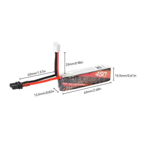 Akumulator do drona BETAFPV LAVA 2S 450mAh 75C Battery (2szt)