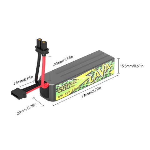 Akumulator do drona BETAFPV LAVA 3S Battery II 580mAh 95C (2szt)