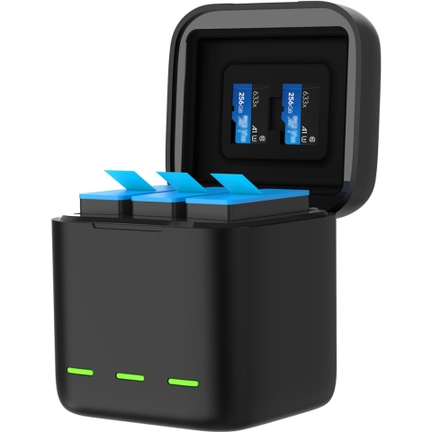 Ładowarka trójkanałowa Box do GoPro Hero 9/10/11/12 - Telesin