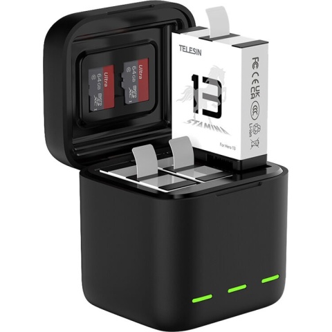Ładowarka 3 slotowa do akumulatorów GoPro HERO13 - Telesin