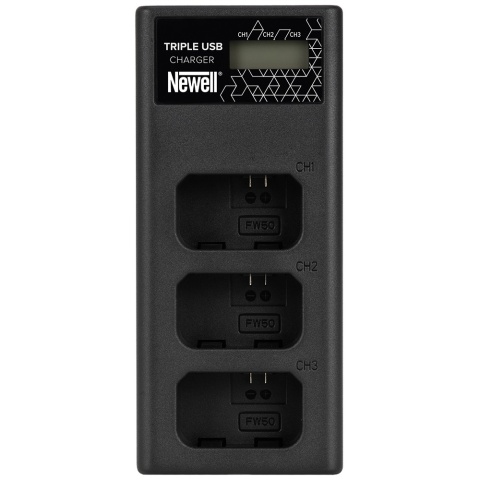Ładowarka trzykanałowa CD-USB-C do akumulatorów NP-FW50 do Sony - Newell