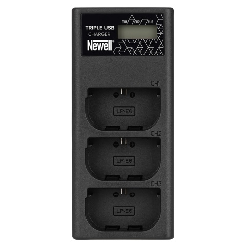 Ładowarka trzykanałowa CD-USB-C do akumulatorów LP-E6 do Canon - Newell