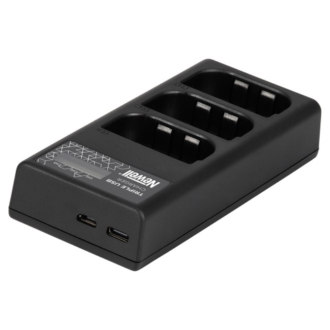 Ładowarka trzykanałowa CD-USB-C do akumulatorów LP-E6 do Canon - Newell