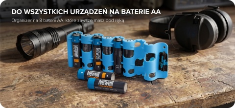 Organizer na 8 baterii AA Newell BattHolder - niebieski
