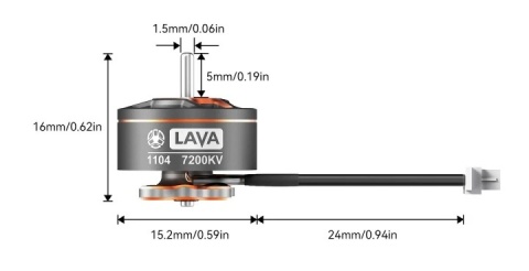 Silnik do drona BETAFPV Pavo20 Pro II LAVA 1104 5500KV Brushless Motor 24mm - 1 szt.