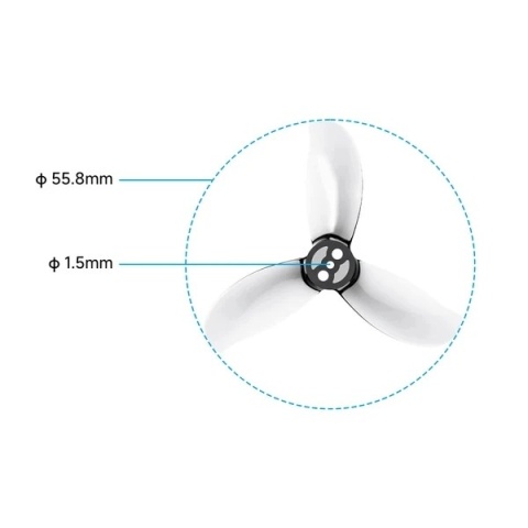 Śmigła drona BETAFPV Gemfan D2.2-3B 3-Blade Props 1.5mm Shaft 4PCS (Clear Grey)